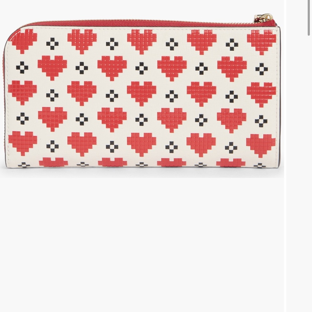 Kate Spade Red and White Heart Pattern Wallet